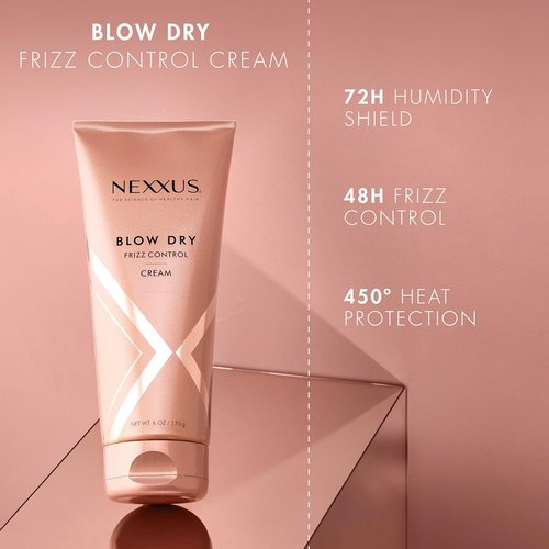 Nexxus Blow Dry Cream - Frizz Control for Weightless Style & Volume | 6 oz with StyleProtect Technology