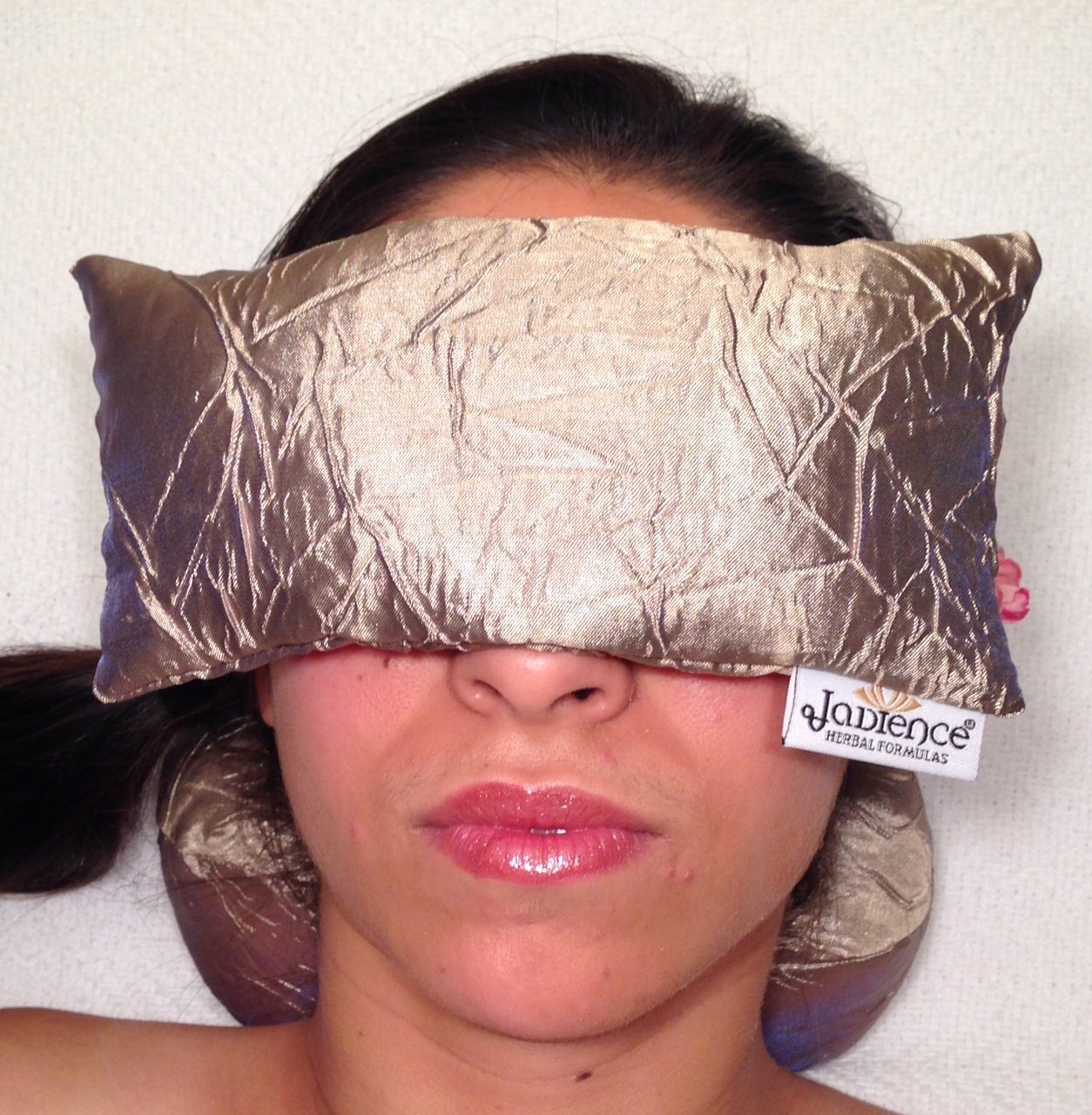 Jadience Lavender Eye Mask - Gold: Soothing Eye Pillow for Stress & Tired Eyes! | Perfect Yoga Eye Bag | Best Eye Mask for Migraines