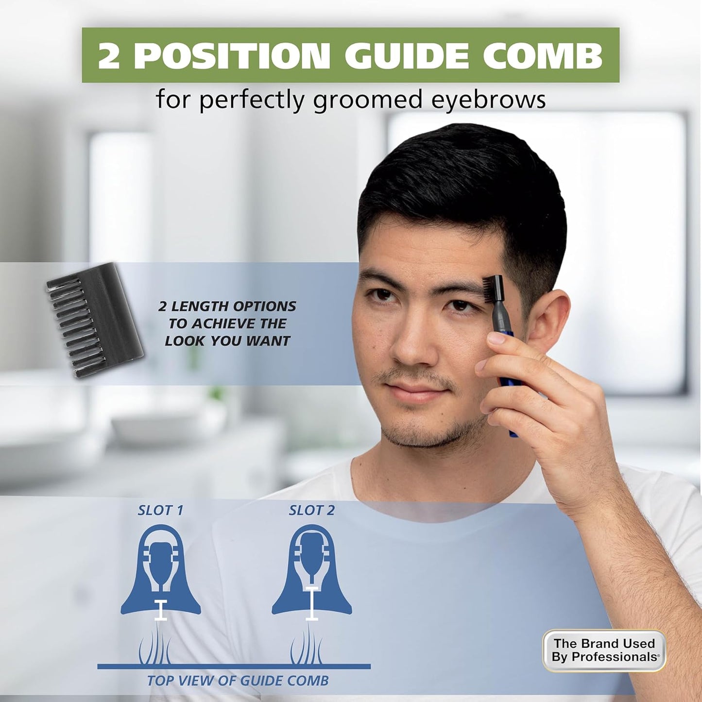 Wahl Micro Groomsman Trimmer - Hygienic Grooming with Rinseable Heads for Eyebrows, Nose & Ears - 05640-600