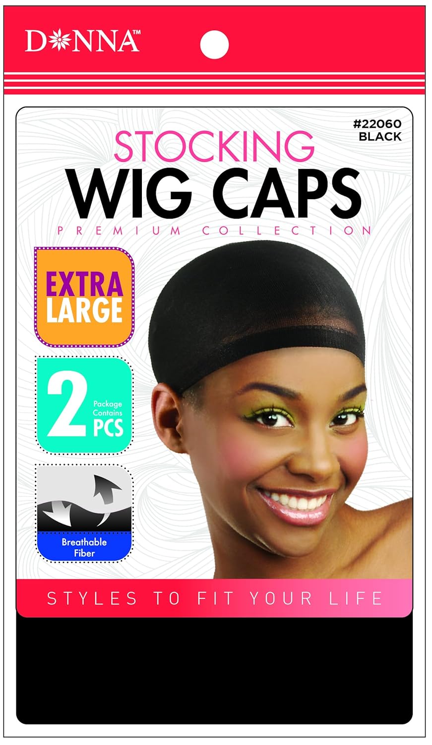 DONNA STOCKING WIG CAPS FOR WOMEN HAIR CAP, WIG HEAD, HAIR NET 2pcs 3PACK