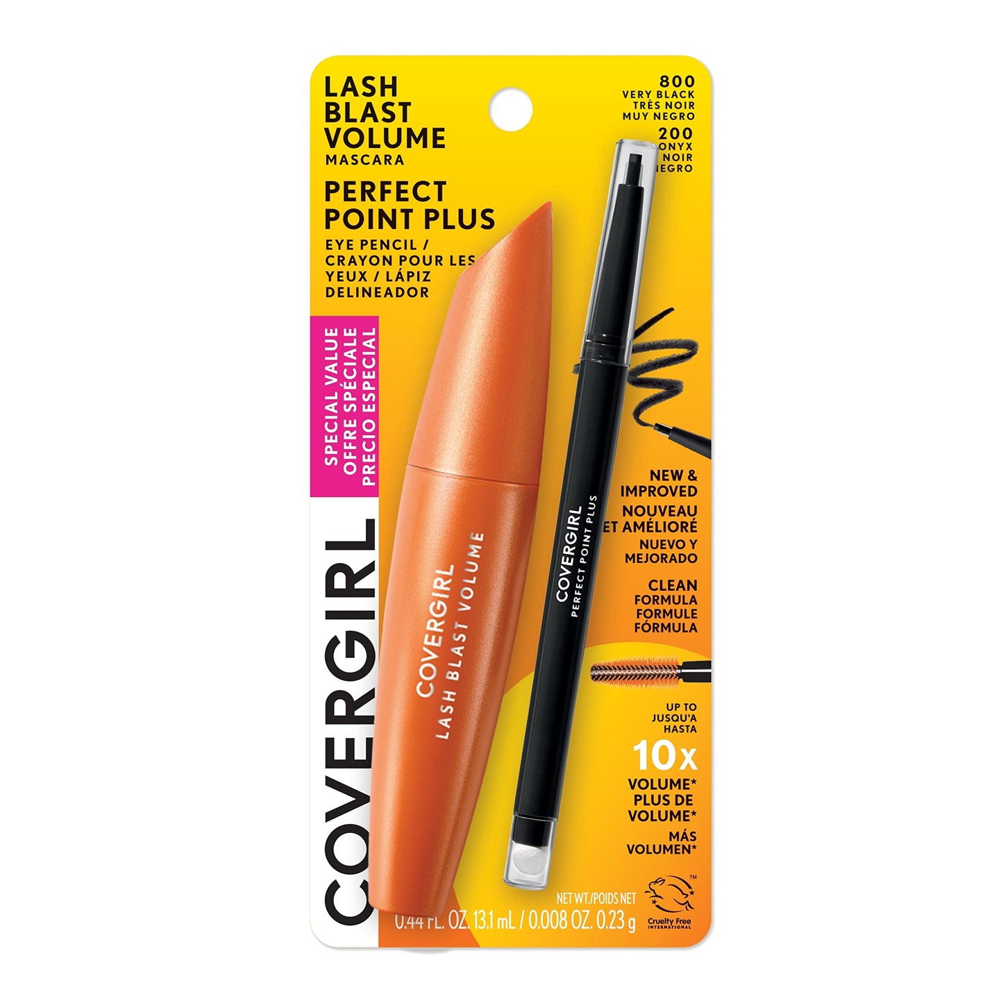 Covergirl Lash Blast Volume Mascara, Very Black & Perfect Point Plus Eyeliner Pencil, Black Onyx