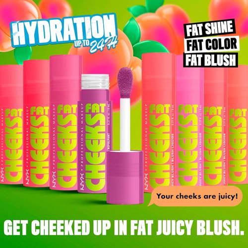 NYX PROFESSIONAL MAKEUP Fat Cheeks Liquid Blush - Buildable Dewy Formula for 12HR Wear | Guava Gush (Bright Pink)