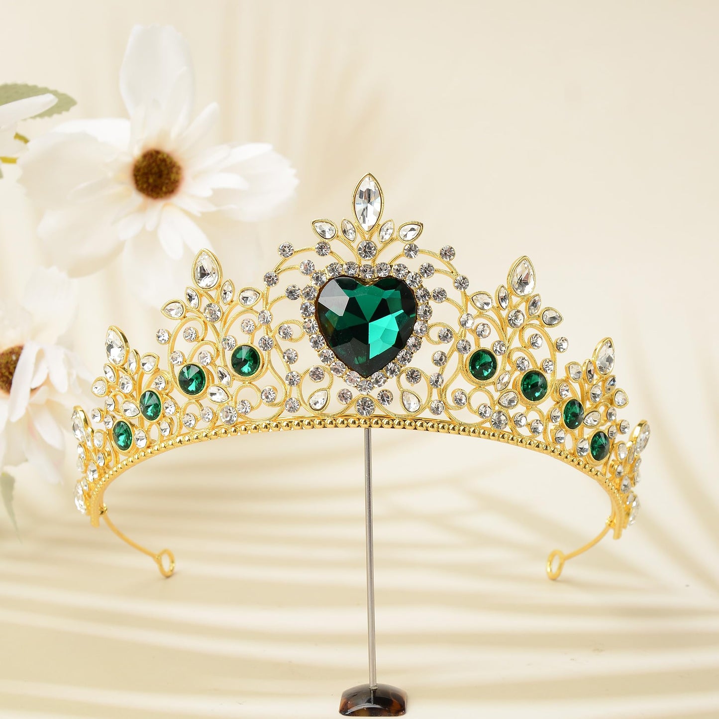 S SNUOY Tiaras and Crowns for Women Crystal Queen Crowns Rhinestone Princess Tiaras Hair Accessories for Bridal Birthday Prom Party - May Emerald