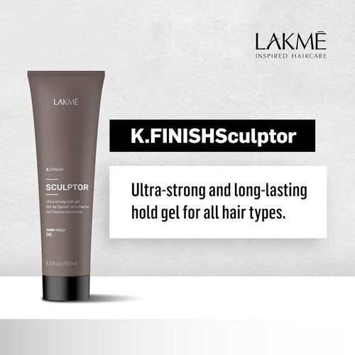 LAKMÉ K.Finish Sculptor Strong Hold Hair Gel - Extreme Hold Styling Cream, 5.1 Fl Oz