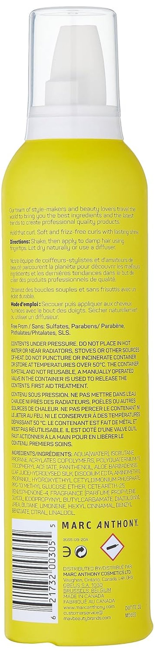 Marc Anthony Curl Enhancing Styling Foam - Extra Hold Mousse with Vitamin E & Silk Proteins | Anti-Frizz | Pack of 2