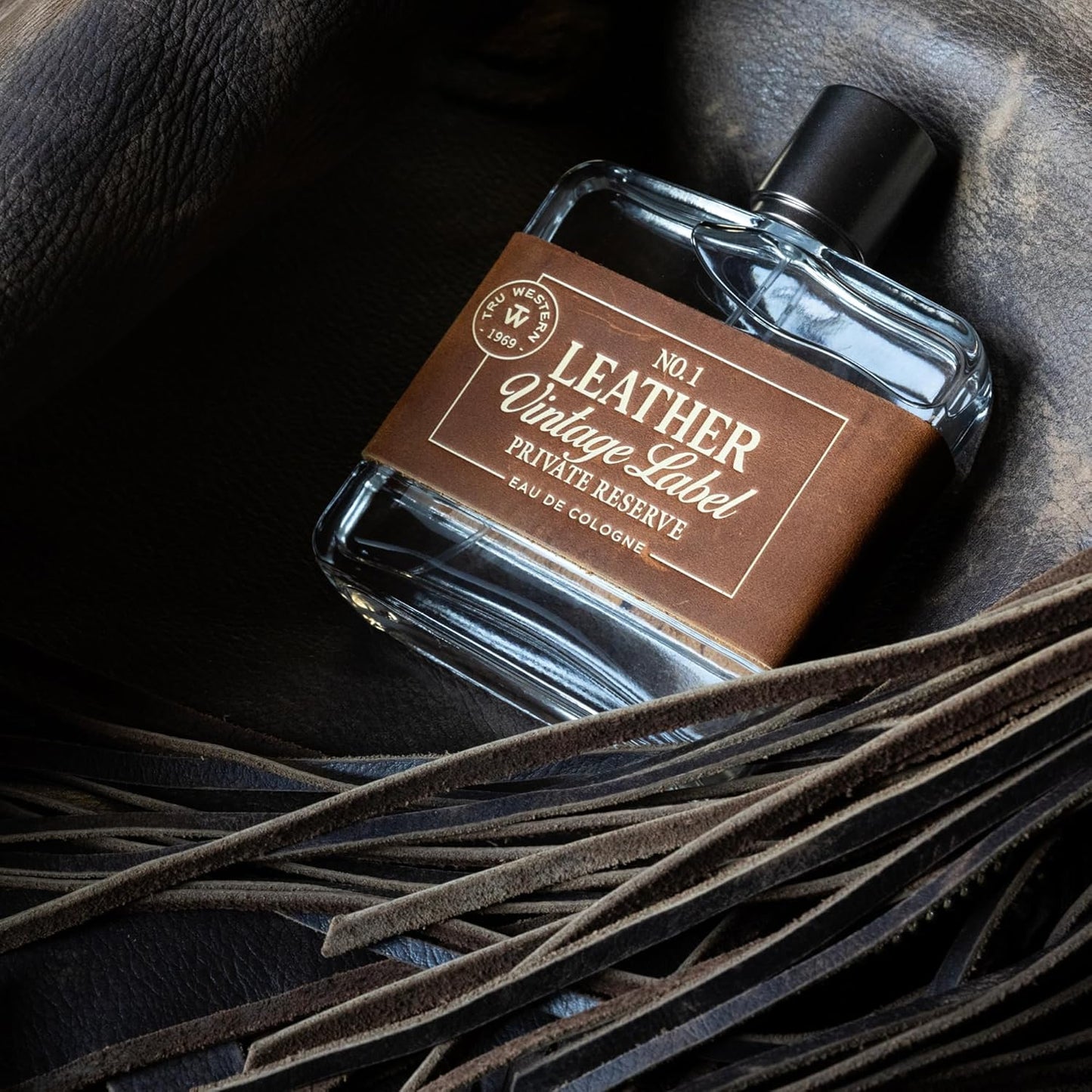 Tru Western Leather No. 1 - Vintage Label Private Reserve Fragrance | 3.4 fl oz (100 ml) - Woodsy & Masculine Notes