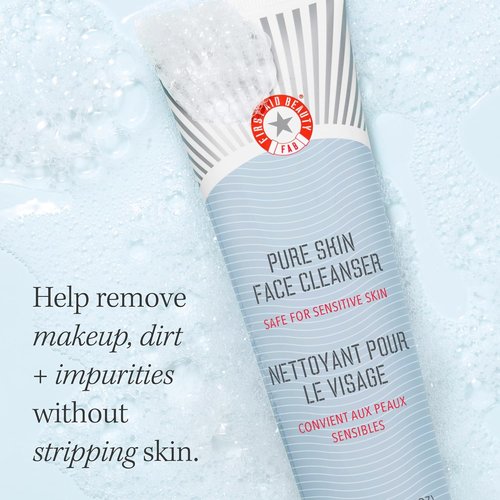 First Aid Beauty Pure Skin Face Cleanser - Gentle Antioxidant Cream for Sensitive Skin | 5 oz.
