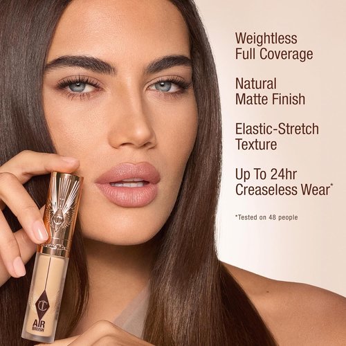 Charlotte Tilbury AIRbrush Flawless Blur Concealer - Longwear, Hydrating & Crease-Proof for Dark Circles & Blemishes - Full Coverage, Natural Matte Finish