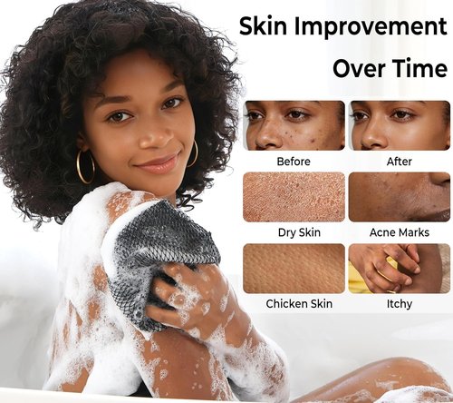 African Net Sponge - Authentic Exfoliating Back Scrub Bath Sponge with Knots | Essential Body Care Tool