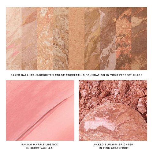 Laura Geller New York Marble Magic Kit - Baked Balance-n-Brighten Foundation & Blush Duo + Lipstick Set