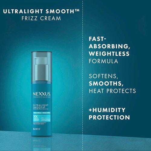 Nexxus Ultralight Smooth Frizz Defy Cream - 4 Fl Oz Serum for Frizzy, Dry Hair