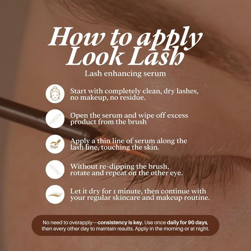Look Lash Eyelash Enhancing Serum & Eyebrow Serum - Achieve Longer Lashes & Fuller Brows, 5.5 ml