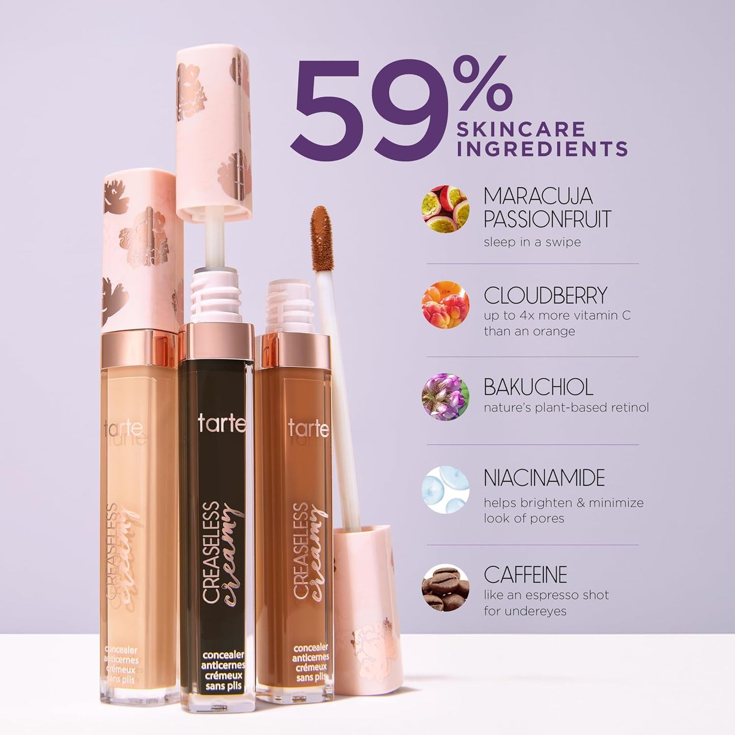 Tarte Creaseless Creamy Concealer - Full-Coverage, Waterproof Formula with Vitamin E & Niacinamide | Hydrating for Dark Circles & Blemishes