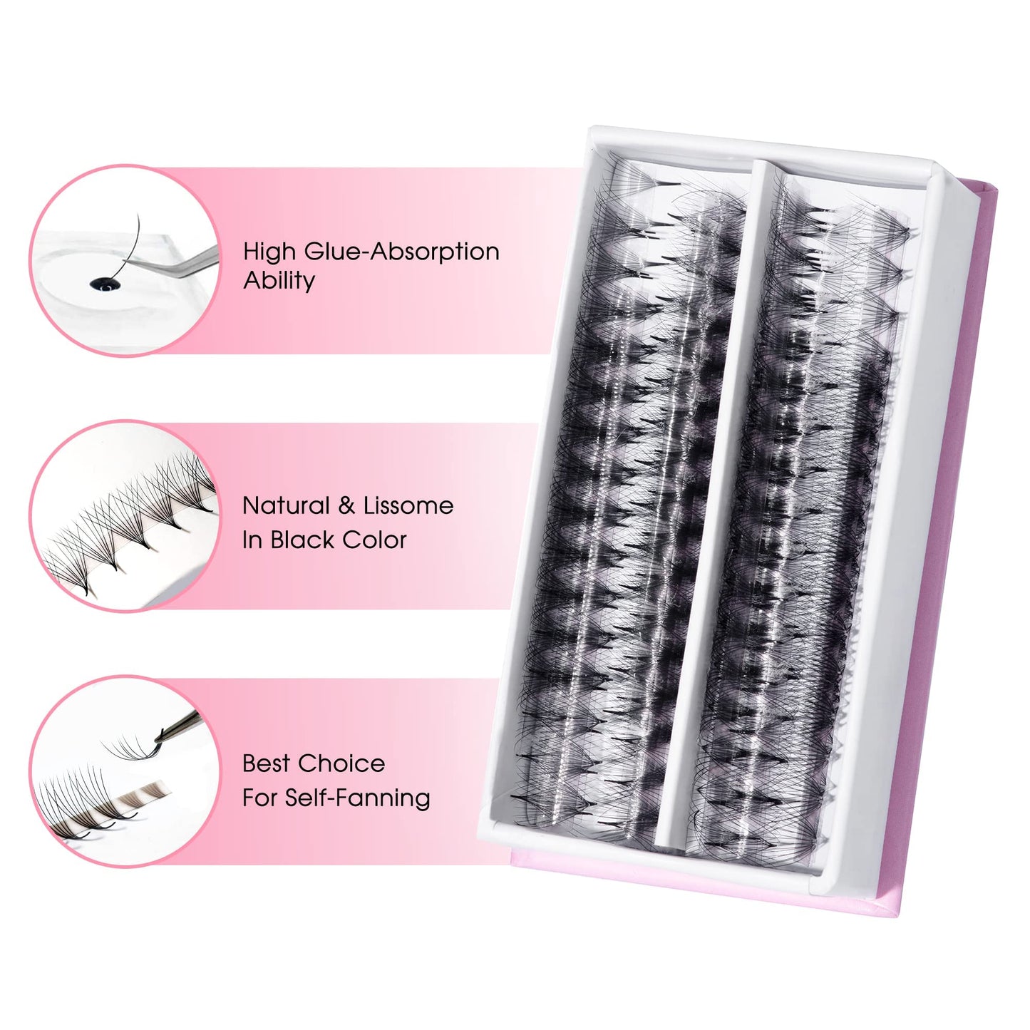 LAVISLASH 500 Ultraspeed Promade Fans Handmade Volume Eyelashes | Ultra Speed Eyelash Extension | 3D To 16D Fans | 0.03/0.05/0.07mm Thickness | C/CC/D Curl | 8-16mm Length(16D-0.03-C-14mm)