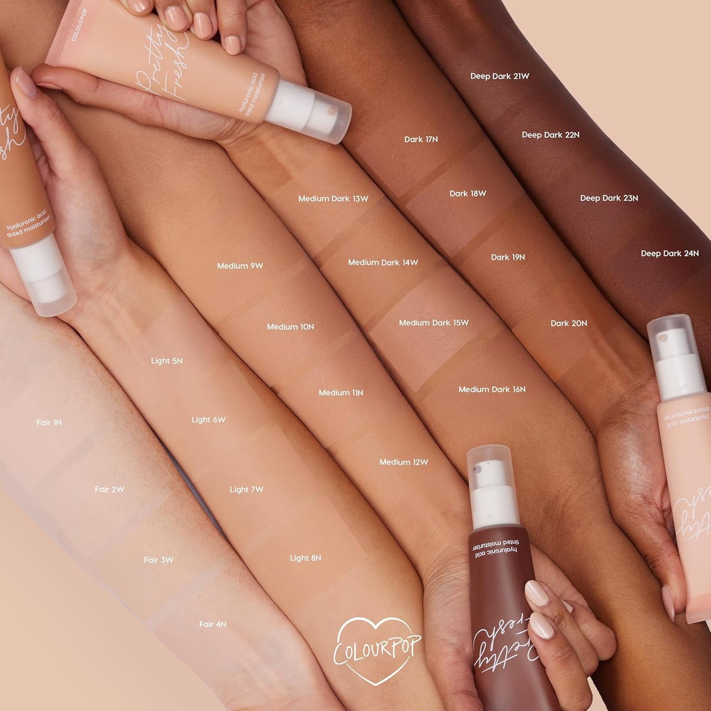 ColourPop Pretty Fresh Tinted Moisturizer - Hydrating Skin Tint for Glowy Summer Makeup - Medium Dark 13W (1.45 oz)