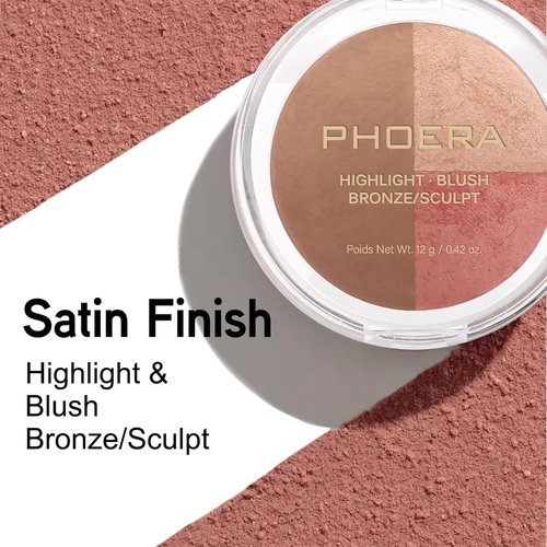 Baked Blush | 3-in-1 Contour Palette by Baked Blush - Satin Silky Smooth Makeup Powder (003-Medium)