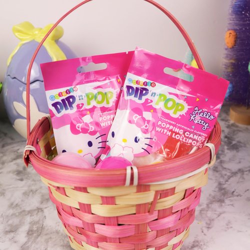 Hello Kitty Lollipops with Popping Candies, Strawberry Flavored Suckers, Easter Basket Stuffer Candy, 1.13 Ounces (Pack of 3)