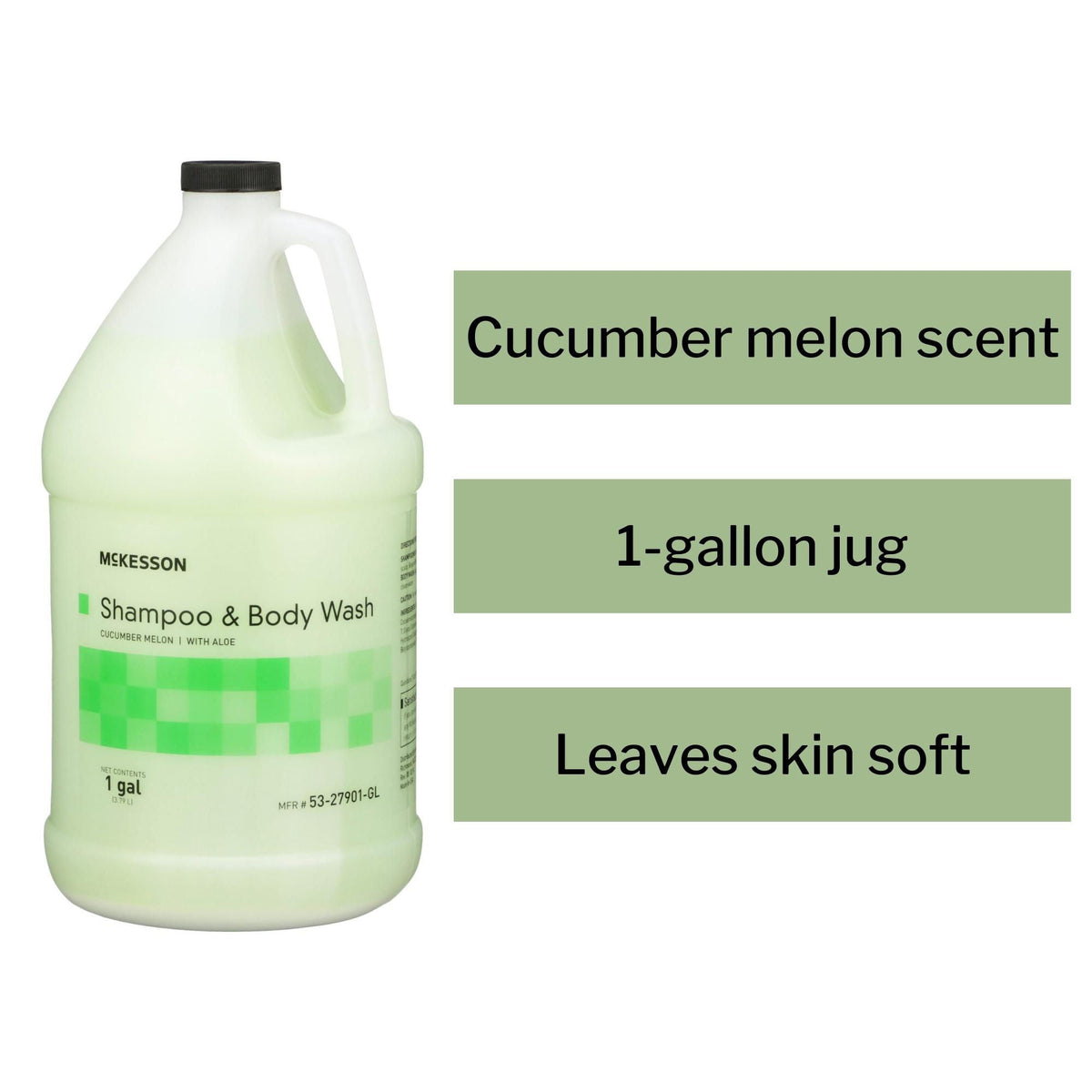 1 Gallon Scented Shampoo & Body Wash - Cucumber Melon | Gentle, Hydrating