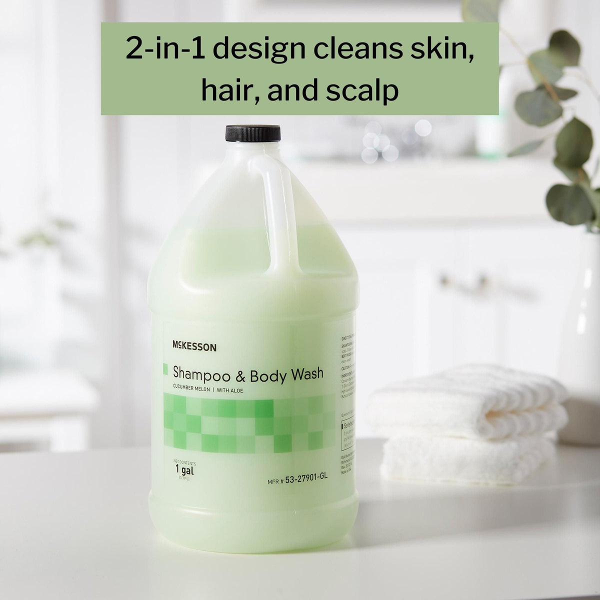 1 Gallon Scented Shampoo & Body Wash - Cucumber Melon | Gentle, Hydrating