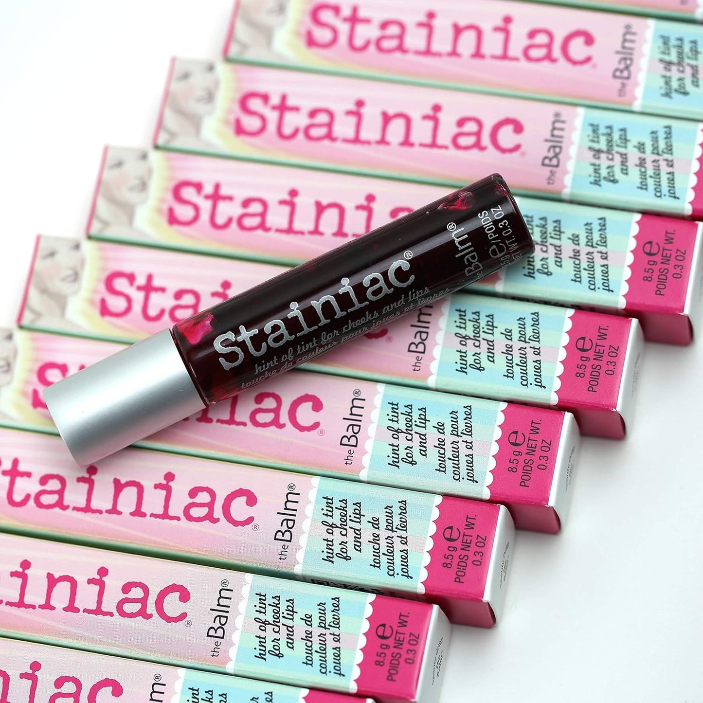 theBalm Stainiac Lip & Cheek Stain - Aloe-Infused, Buildable Pigment, 0.3 Fl Oz | Multi-Use Makeup