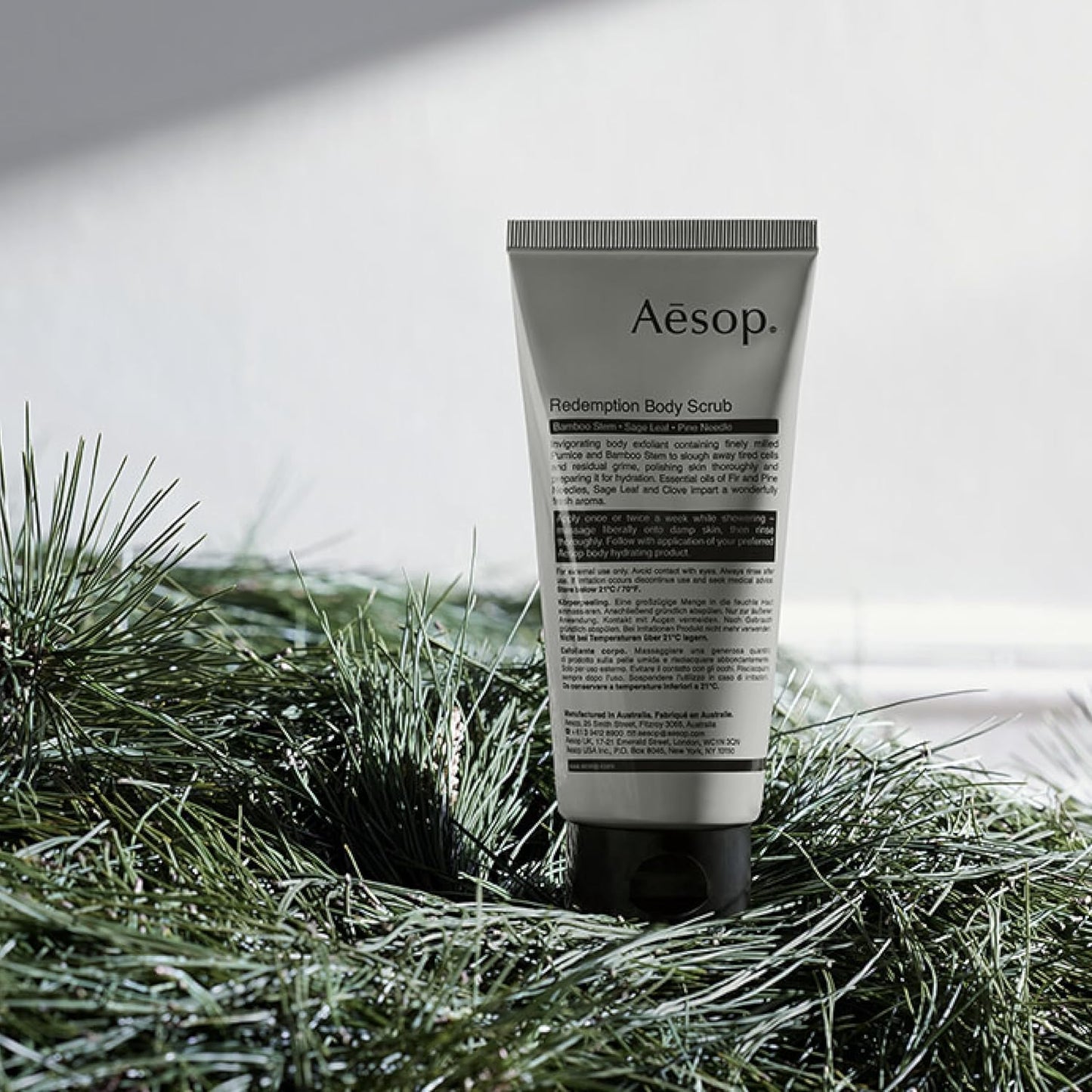 Aesop Redemption Body Scrub - Fine-Grain Exfoliating Polish with Bamboo & Sage | Smoothing Scrub for All Skin Types - 6.2 oz