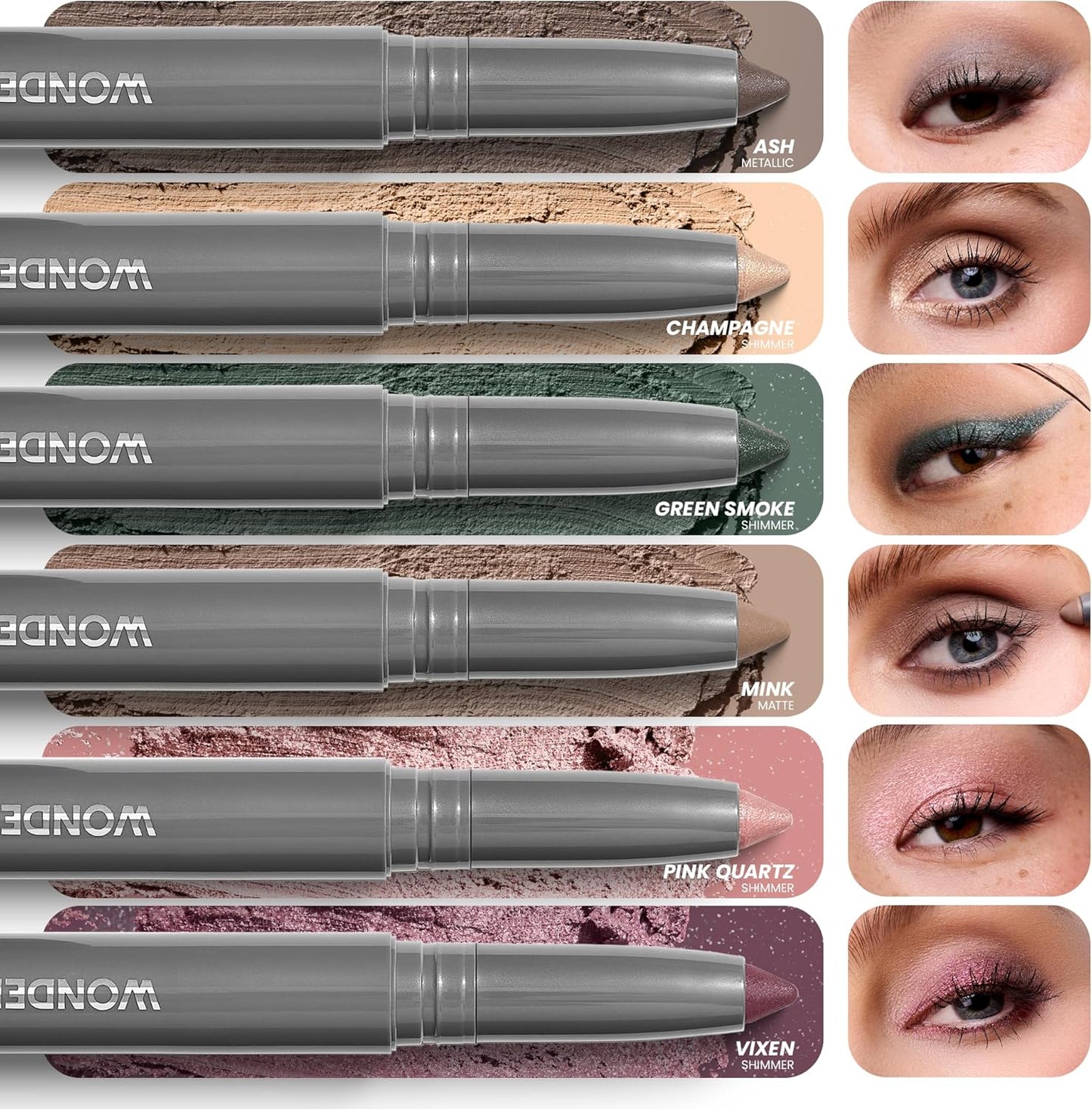 Wonderskin IYKYK Eyeshadow Stick - Budge-Proof Waterproof Matte Eye Shadow in Mink, Longwear Formula
