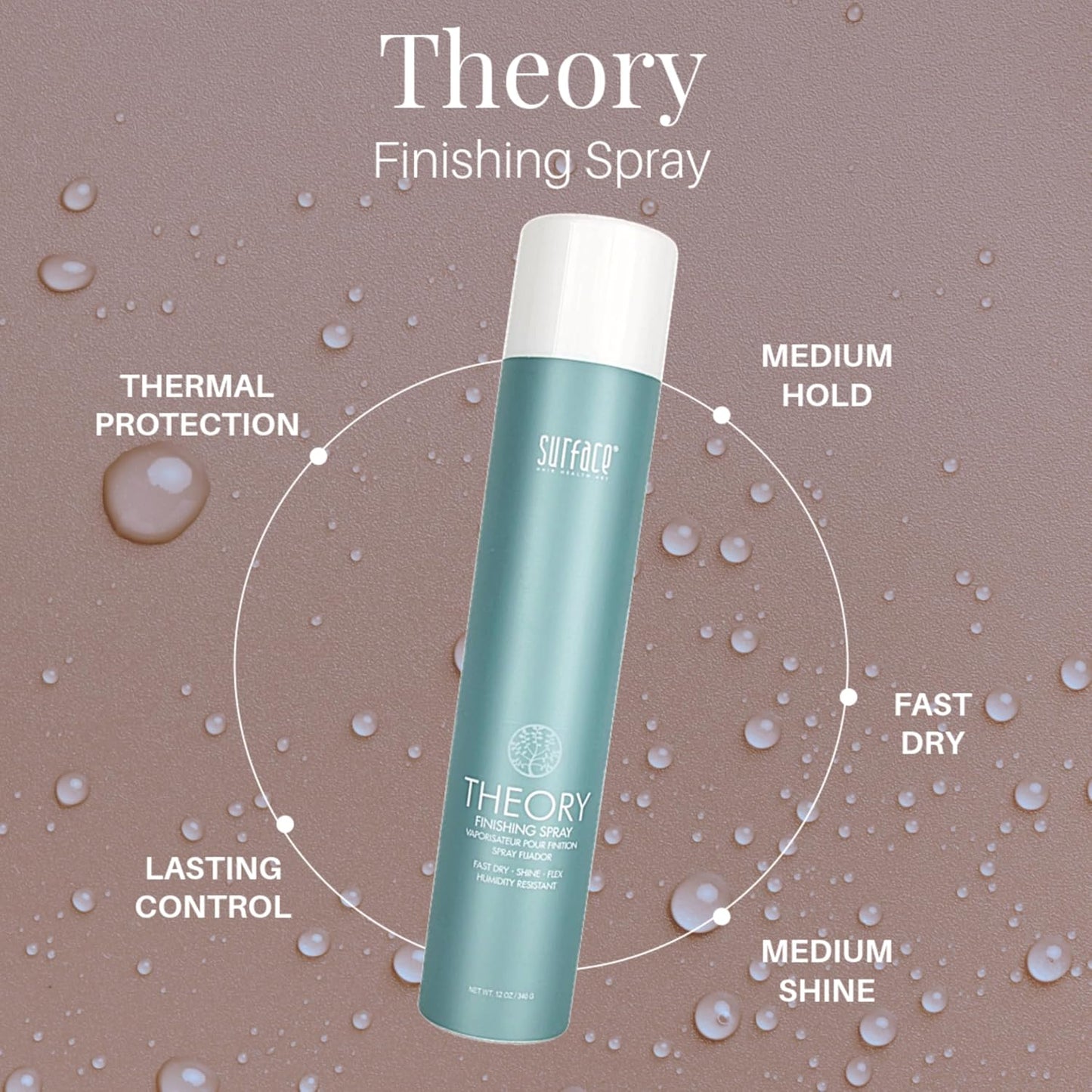 Surface Hair Theory Styling Spray - Fast-Drying Flexible Finish with Medium Hold | 8 oz