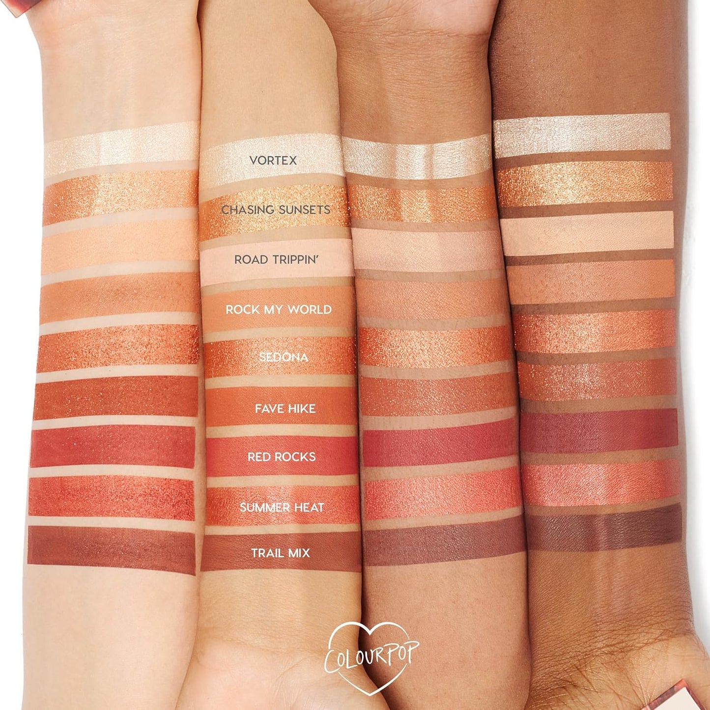 ColourPop Rock On Eyeshadow Palette - High-Pigment Warm Terracotta Shades with Metallic & Matte Finishes (0.3 oz)