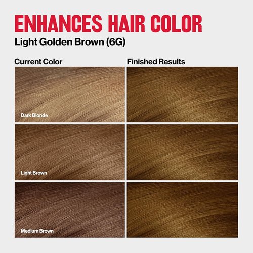 Revlon ColorSilk Demi Permanent Hair Color Kit - Glossy Shine & Care Serum, 6G Light Golden Brown, 4.5 fl oz