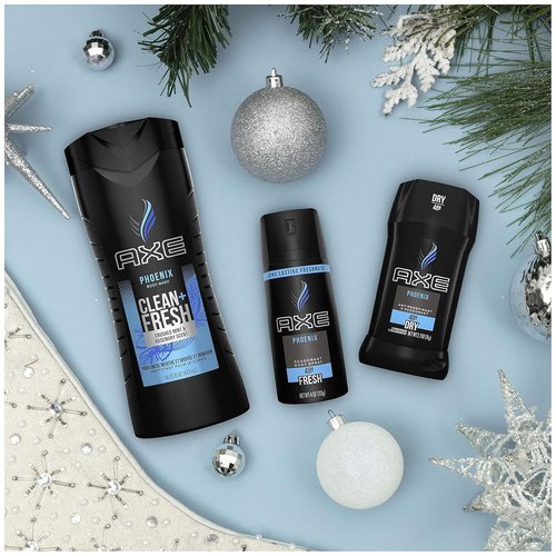 AXE Phoenix Holiday Gift Set - Body Spray, Antiperspirant & Deodorant Stick, Body Wash | 3 Count