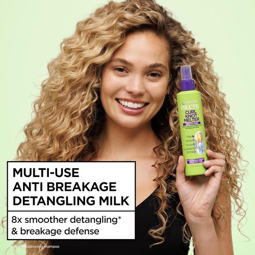 Garnier Fructis Curl Knot Melter - Multi-Use Anti-Breakage Detangling Milk | Moisturizing Spray, 8.5 Fl Oz
