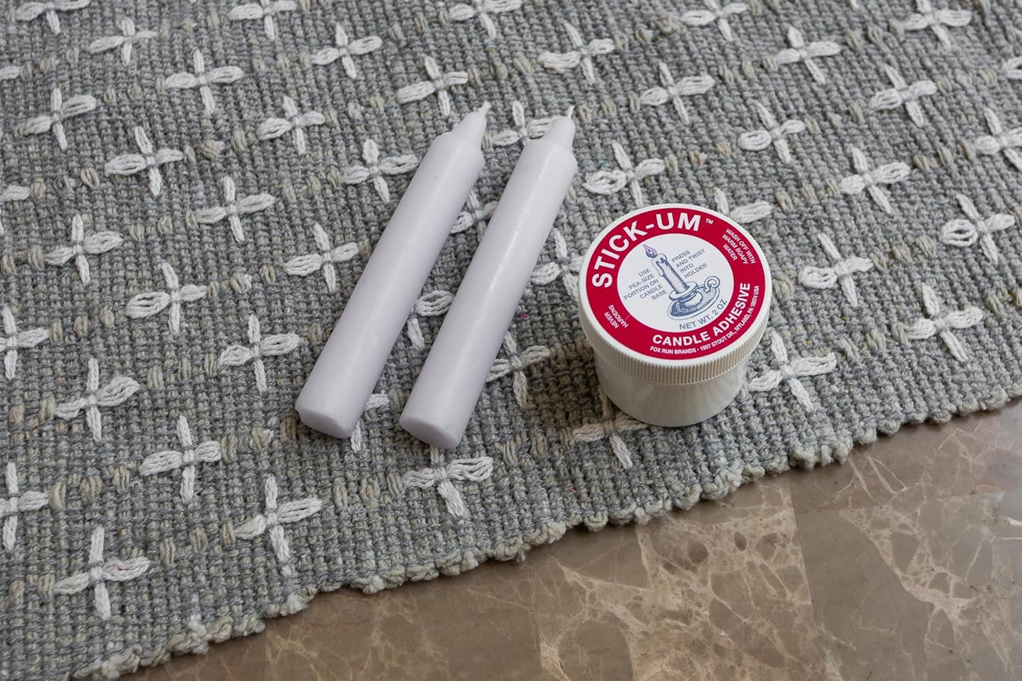 Fox Run Candle Adhesive - 2 Ounces of Stick-Um Holder Dots for Secure Candle Placement