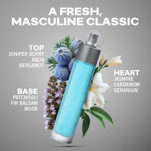 Perry Ellis 360° Eau De Toilette Spray for Men - Long-Lasting Cologne with Bergamot, Juniper & Musk - 6.8 fl oz (200 mL)