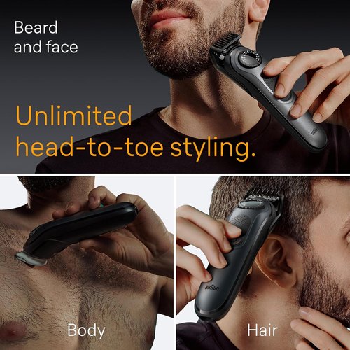 Braun All-in-One Style Kit Series 5 5480 - 8-in-1 Trimmer for Men | Beard, Body & Hair Clippers, Waterproof