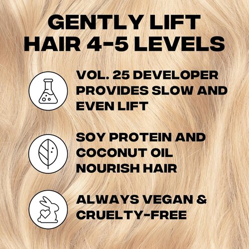 Good Dye Young Hair Lightener Kit - Moisturizing Vegan Bleach with Dust-Free Powder & 25 Volume Developer (4 oz.)