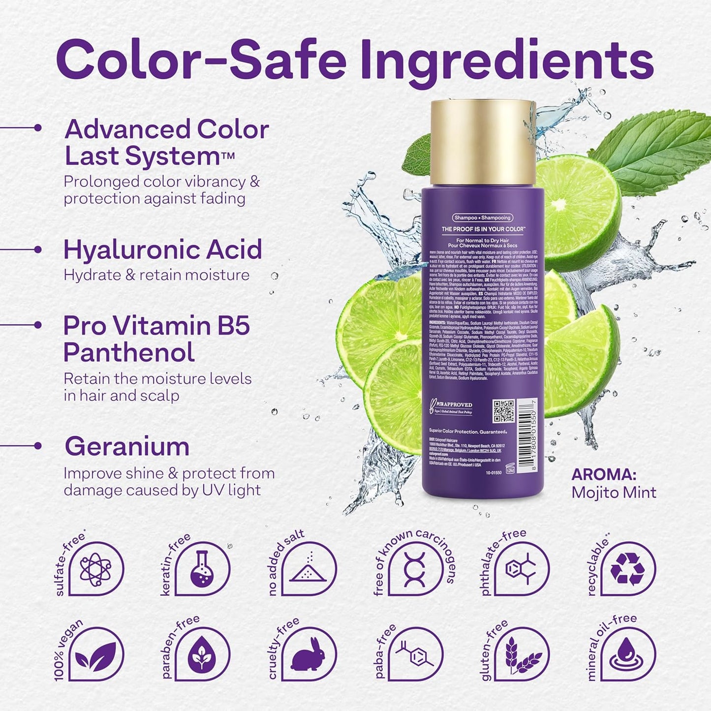 ColorProof Moisture Shampoo & Conditioner Bundle - Hydrating Formula | 8.5 Fl Oz Each