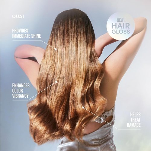 OUAI Hair Gloss - In-Shower Shiny Hair Treatment & Frizz Control - Heat Protectant with Hyaluronic Acid (6 Oz)