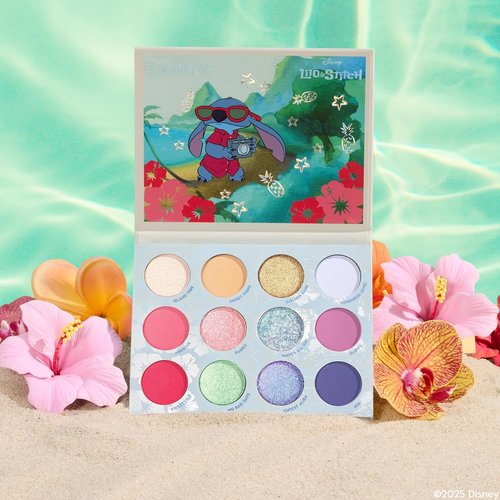 ColourPop Beach Dreamin’ Eyeshadow Palette - Limited Edition 12 Shades of Matte, Metallic & Glitter | High-Pigment Eye Makeup (0.48 oz)