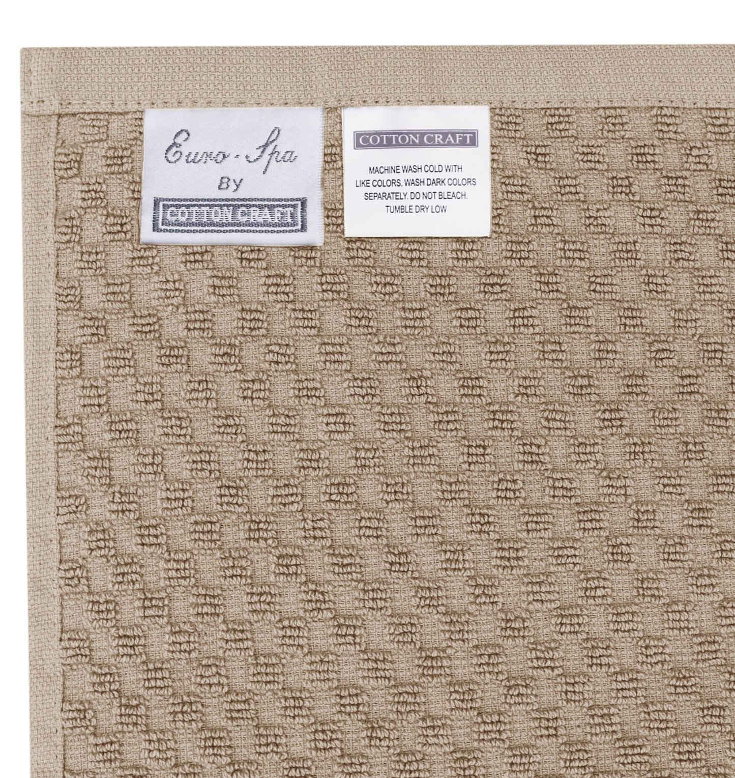 COTTON CRAFT Waffle Bath Towel - Set of 4 Luxury Euro Spa Waffle Weave Towels - 100% Ringspun Cotton Super Absorbent Quick Dry Bath Towel Set - Oversized 30 inches x 56 inches - Linen