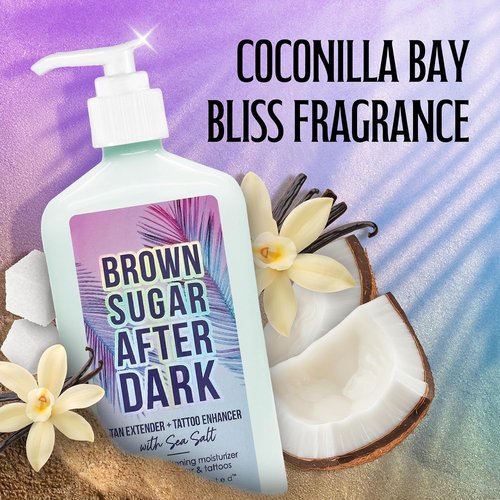 Brown Sugar After Dark Tan Extender - Tattoo Enhancer with Sea Salt & Tigergrass, 18 Fl Oz