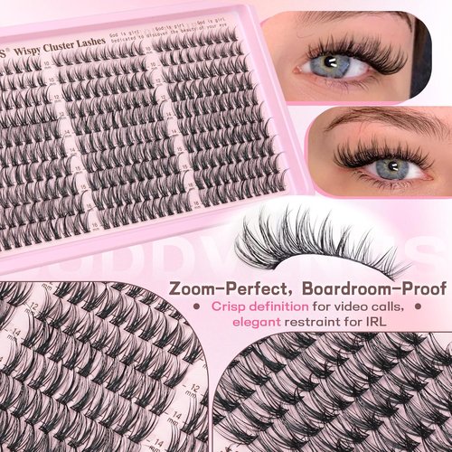 Goddvenus Lash Clusters Kit - Wispy DIY Eyelash Extensions | 300pcs C Curl 10-16mm Natural Look