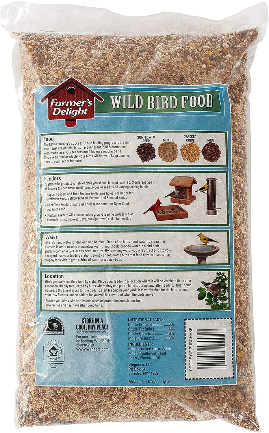 Wagner's 53002 Wild Bird Food - Cherry Flavor, 10-Pound Bag for Happy Feathered Friends