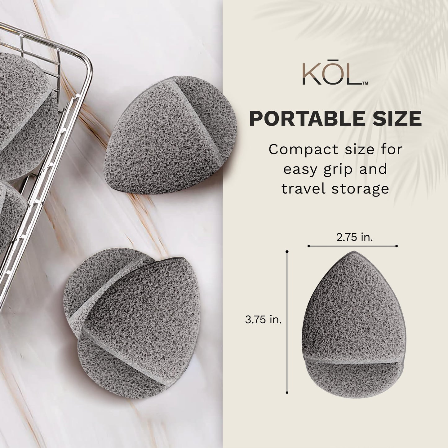 KOL Face Scrubber, Premium Charcoal and Vitamin E Infused Facial Cleansing and Exfoliating Pads for Daily Cleaning and Makeup Removal, 3 Count