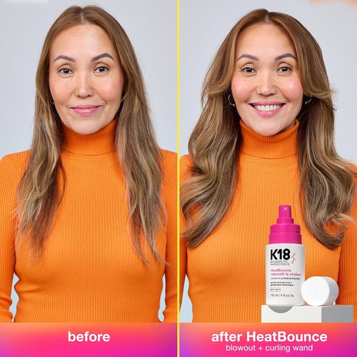 K18 HeatBounce Conditioning Heat Protectant Spray - Lightweight Leave-In Conditioner for All Hair Types | 450℉ (232°C) Heat Protection, Soften & Smooth