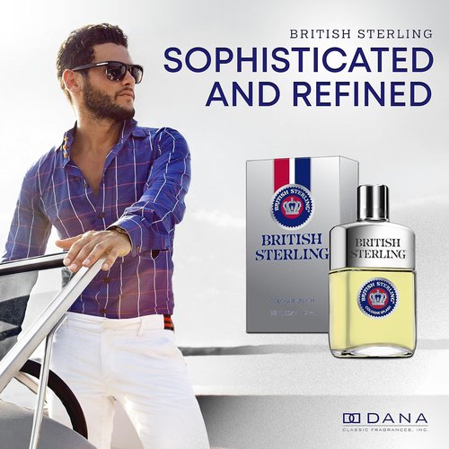 British Sterling By Dana Cologne Splash - Invigorating Fragrance for Men | 3.8 Ounces