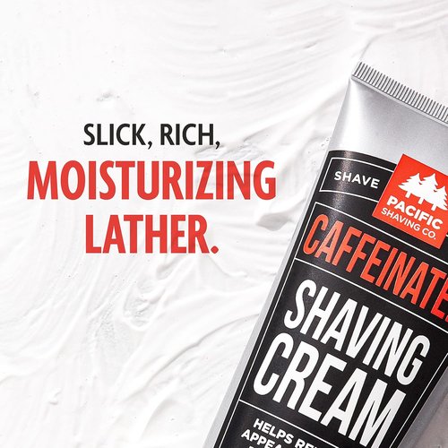 Pacific Shaving Company Caffeinated Shaving Cream - Hydrating Formula with Shea Butter & Spearmint | 3.4 Oz