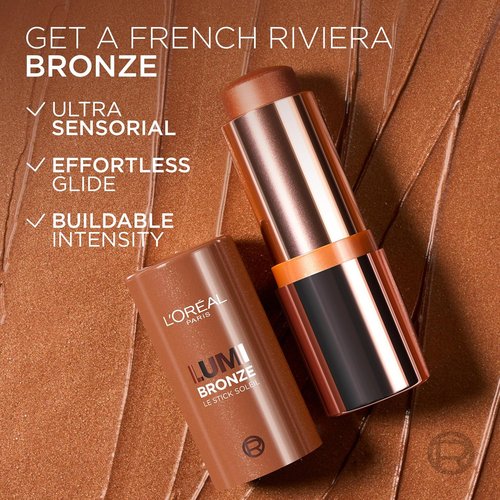 L'Oreal Paris Lumi Bronze Le Stick - Cream-To-Powder Bronzer for Sunkissed Glow | 100 Sunkissed Rosé