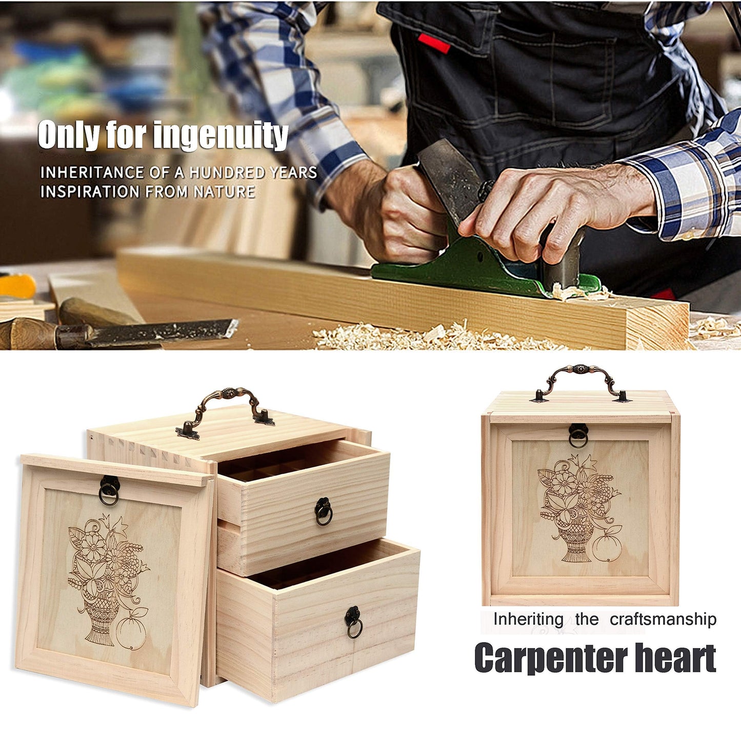 TORIBIO Essential Oil Storage Holder Organizer for 40 Bottles, Wooden Essential Oils Box Holds 5 10 15 20 30 ml for Young Living & Doterra Bottles