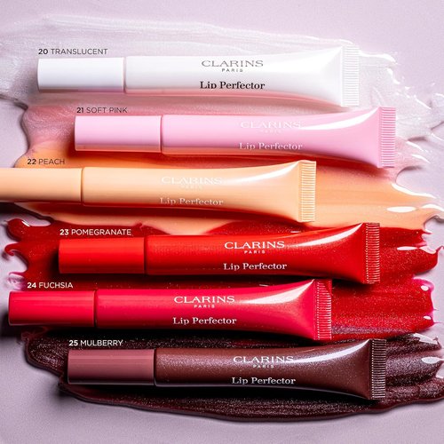 Clarins Lip Perfector - Peptide Plumping Hydrating Lip Gloss | Sheer Shimmer Finish | 0.35 Ounces