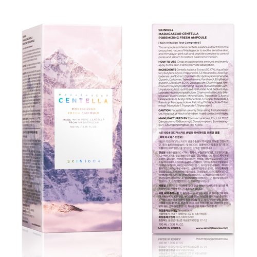 SKIN1004 Madagascar Centella Poremizing Fresh Ampoule 3.38 fl. oz(100ml) | Soothing Hydration | Oily Combination Skin